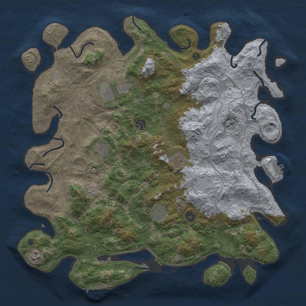 Rust Map: Procedural Map, Size: 4350, Seed: 66545675, 14 Monuments