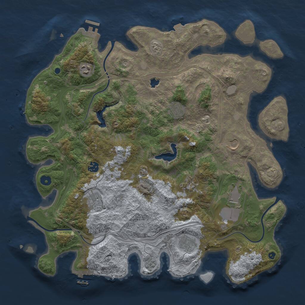 Rust Map: Procedural Map, Size: 4250, Seed: 854434906, 15 Monuments