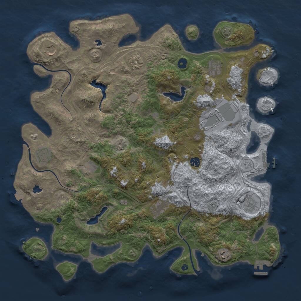 Rust Map: Procedural Map, Size: 4500, Seed: 29092015, 17 Monuments
