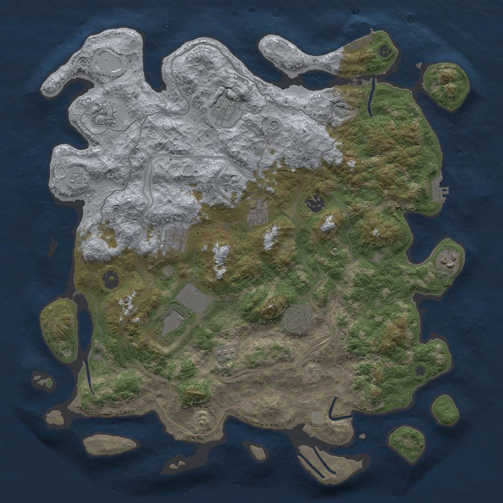 Rust Map: Procedural Map, Size: 4250, Seed: 995804644, 16 Monuments