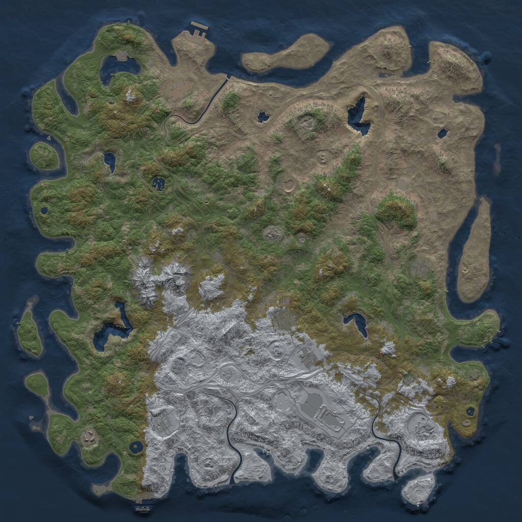 Rust Map: Procedural Map, Size: 6000, Seed: 94565410, 17 Monuments