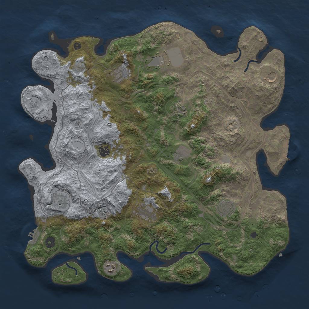 Rust Map: Procedural Map, Size: 4250, Seed: 146706326, 18 Monuments