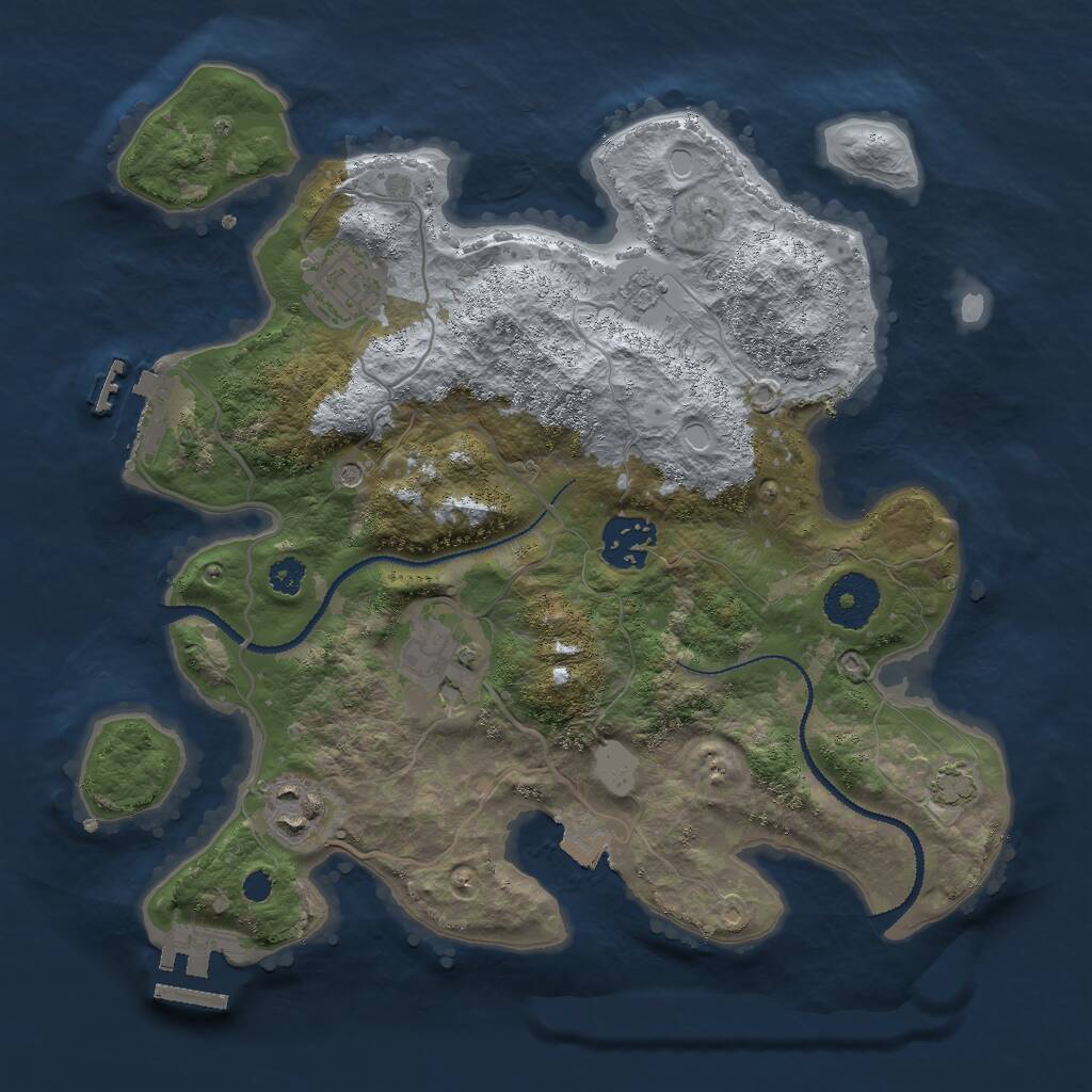 Rust Map: Procedural Map, Size: 3000, Seed: 1092929, 10 Monuments