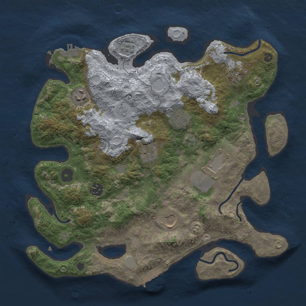 Rust Map: Procedural Map, Size: 3500, Seed: 2117920176, 15 Monuments