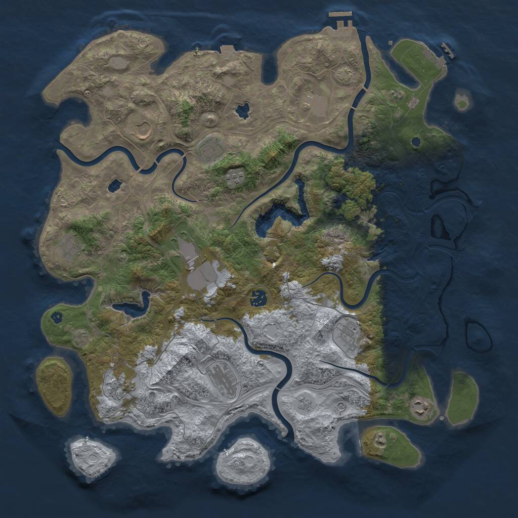 Rust Map: Procedural Map, Size: 4500, Seed: 2006581634, 17 Monuments