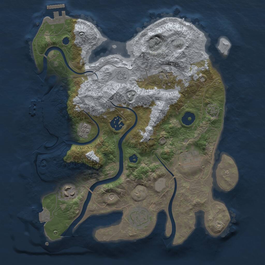 Rust Map: Procedural Map, Size: 3000, Seed: 1546062560, 12 Monuments