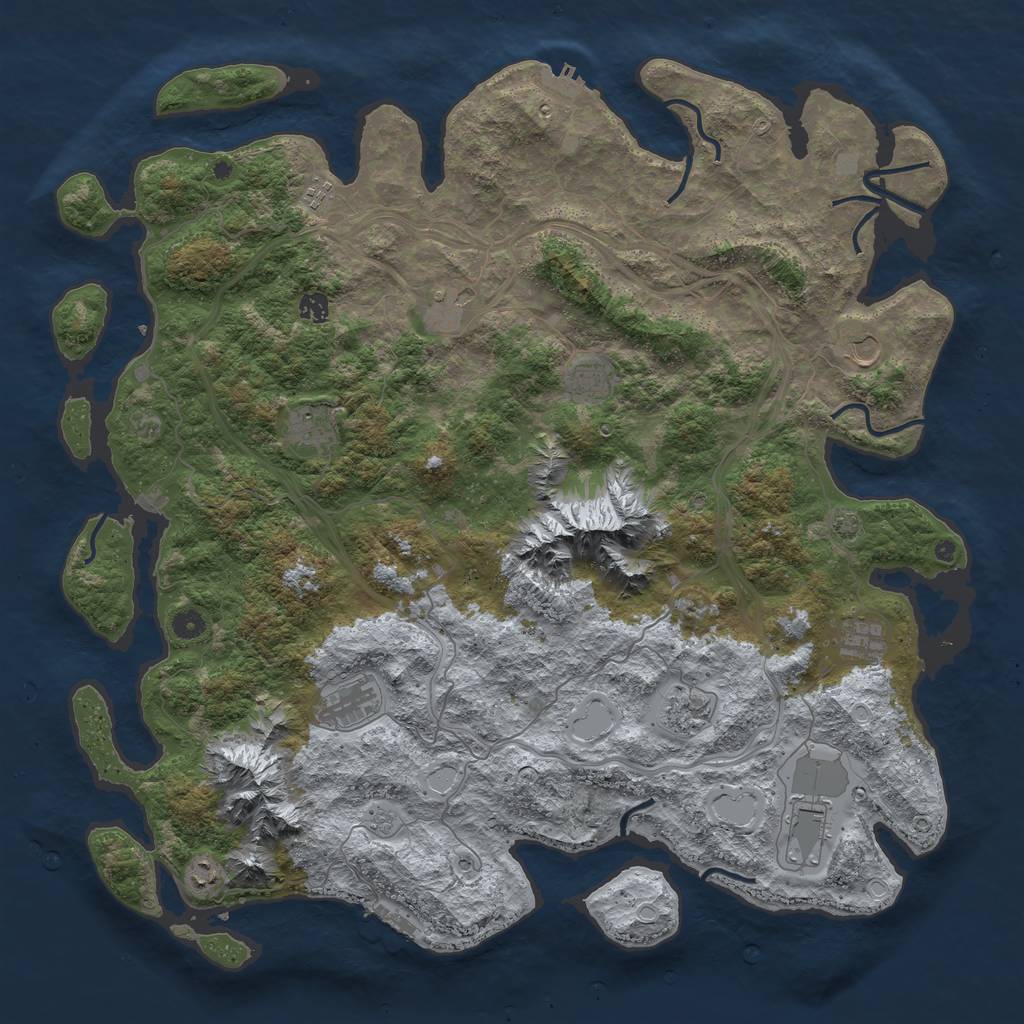 Rust Map: Procedural Map, Size: 5000, Seed: 440325949, 19 Monuments