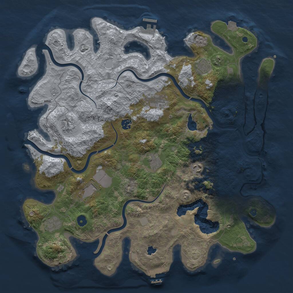 Rust Map: Procedural Map, Size: 4200, Seed: 1238, 15 Monuments