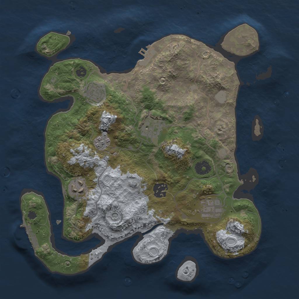 Rust Map: Procedural Map, Size: 3000, Seed: 830, 12 Monuments
