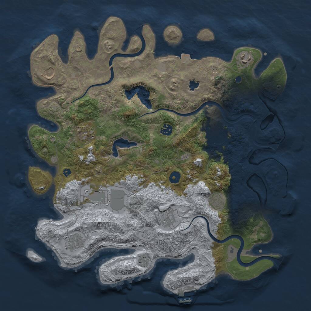 Rust Map: Procedural Map, Size: 4000, Seed: 1596821291, 16 Monuments
