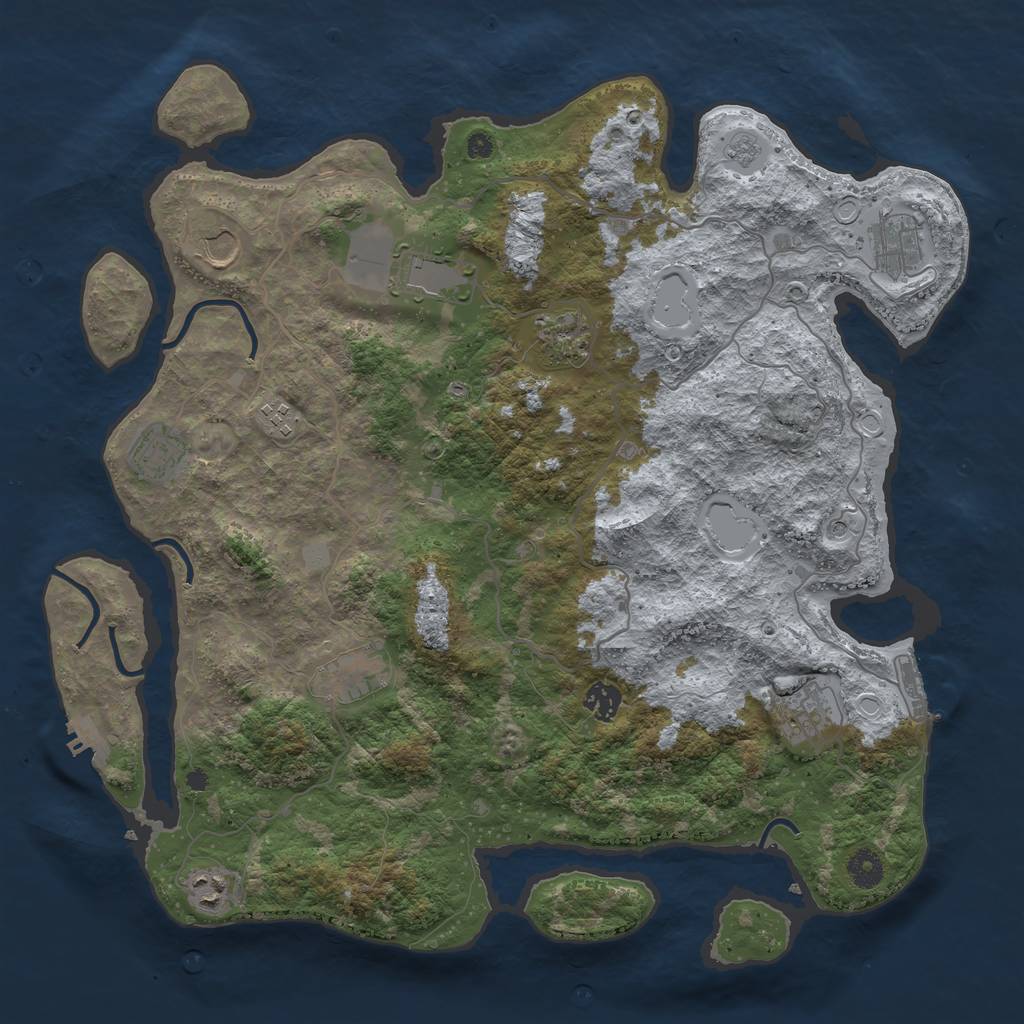 Rust Map: Procedural Map, Size: 4100, Seed: 1122, 17 Monuments