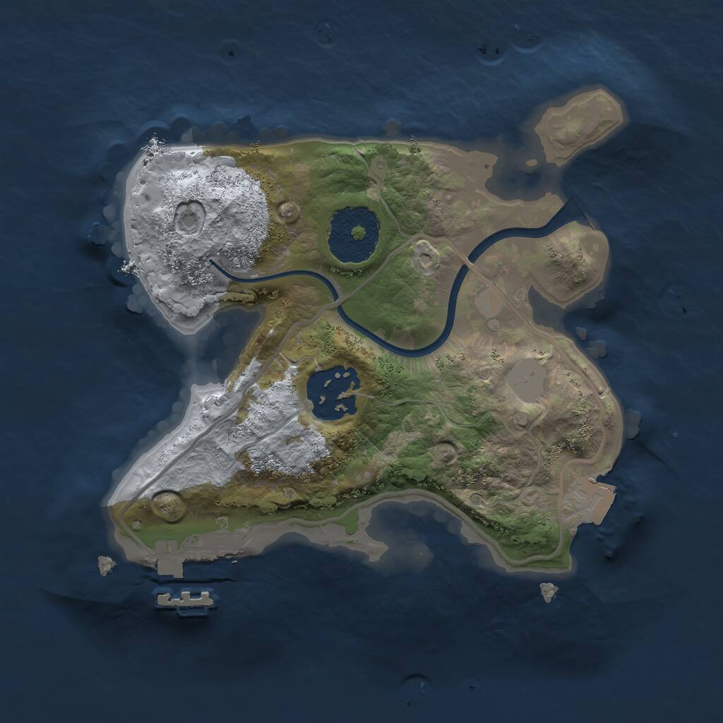 Rust Map: Procedural Map, Size: 2000, Seed: 30408, 3 Monuments