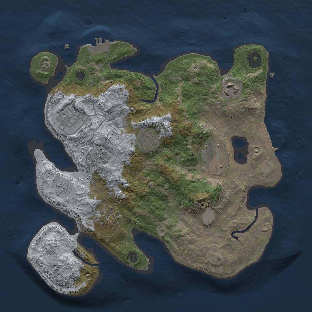 Rust Map: Procedural Map, Size: 3000, Seed: 612584, 12 Monuments