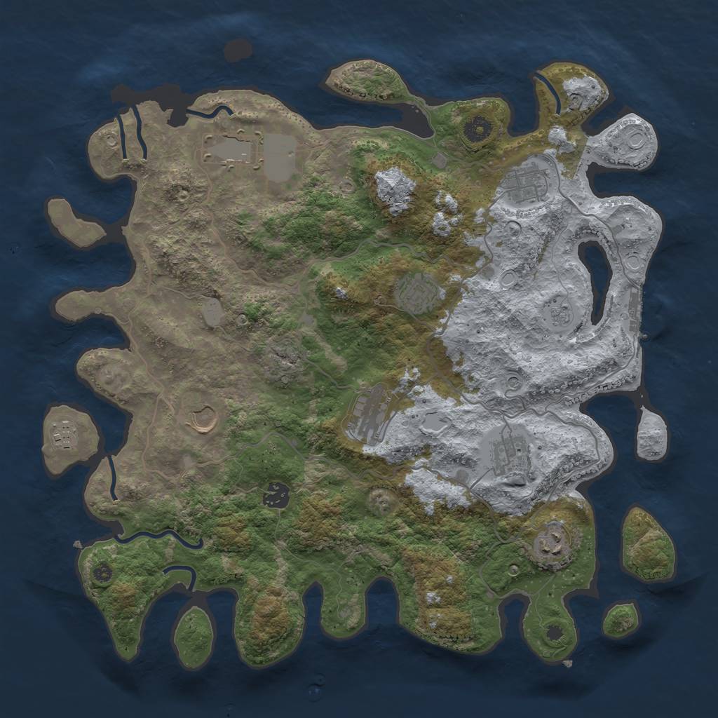 Rust Map: Procedural Map, Size: 4000, Seed: 596096542, 15 Monuments