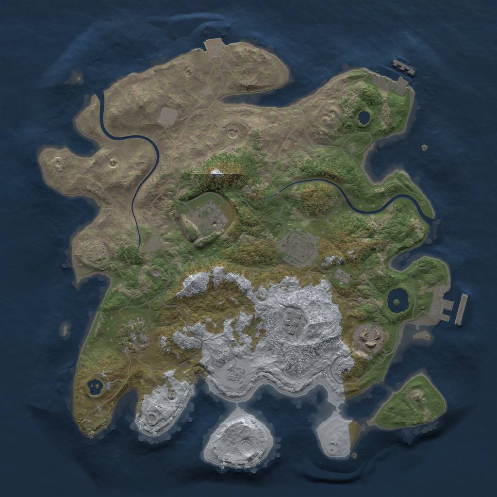 Rust Map: Procedural Map, Size: 3200, Seed: 99238589, 11 Monuments