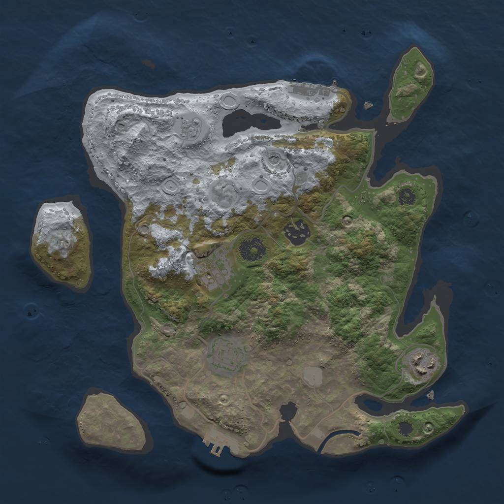 Rust Map: Procedural Map, Size: 3000, Seed: 180657, 11 Monuments