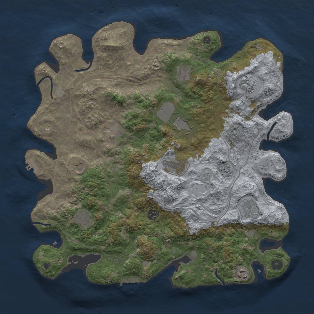 Rust Map: Procedural Map, Size: 4250, Seed: 6216, 18 Monuments