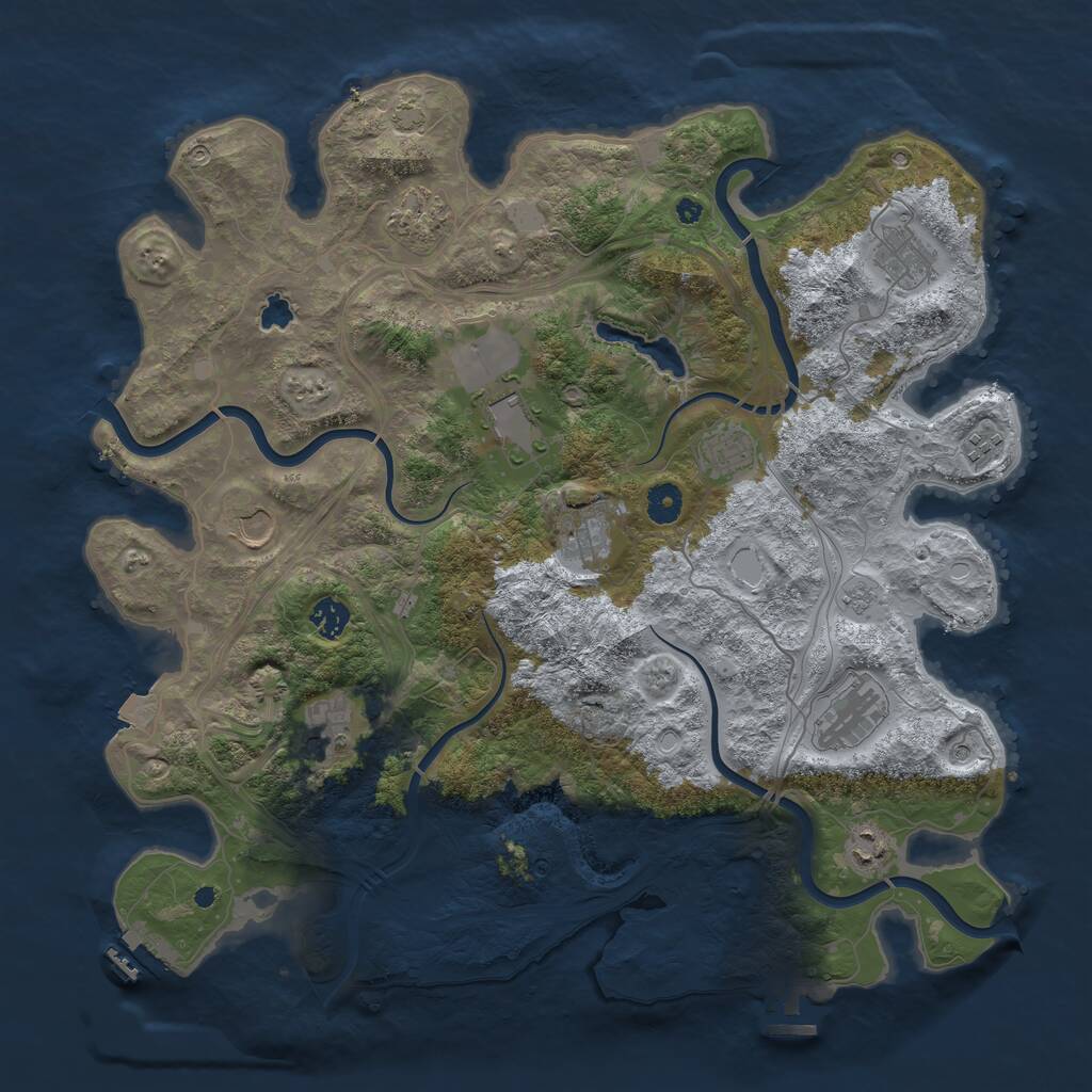 Rust Map: Procedural Map, Size: 4250, Seed: 6216, 17 Monuments