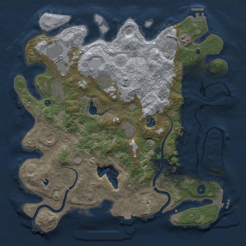 Rust Map: Procedural Map, Size: 4000, Seed: 313545, 15 Monuments