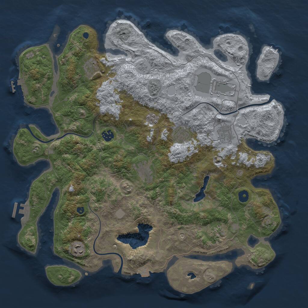 Rust Map: Procedural Map, Size: 4100, Seed: 1123, 15 Monuments