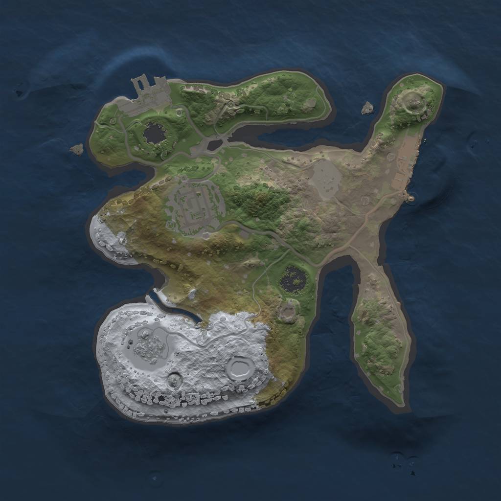 Rust Map: Procedural Map, Size: 2000, Seed: 32394, 7 Monuments