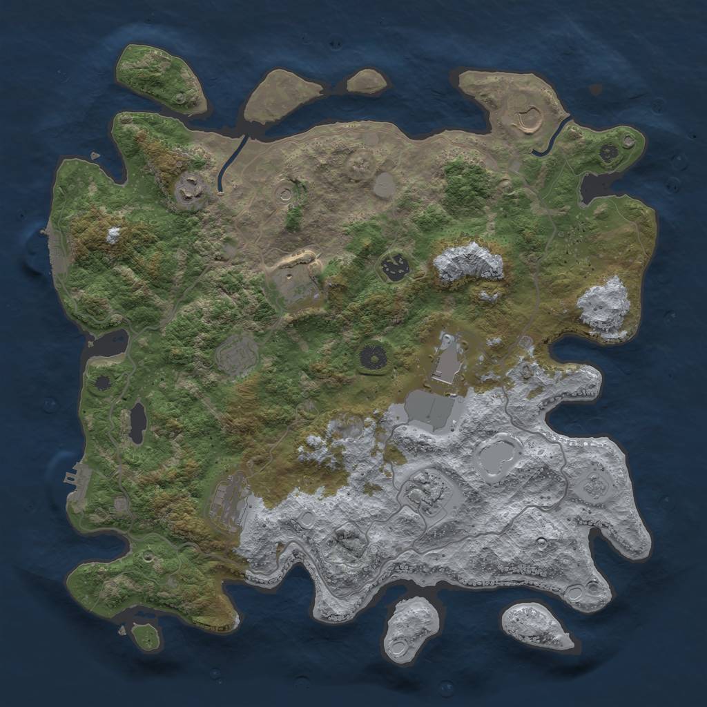 Rust Map: Procedural Map, Size: 4000, Seed: 65443, 15 Monuments