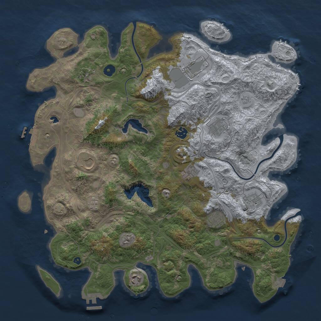 Rust Map: Procedural Map, Size: 4250, Seed: 39391010, 16 Monuments