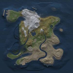 Thumbnail Rust Map: Procedural Map, Size: 2500, Seed: 48566, 7 Monuments