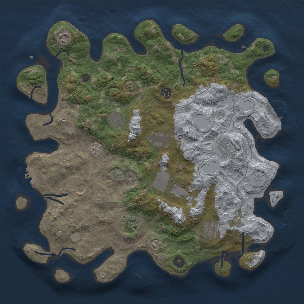Rust Map: Procedural Map, Size: 4000, Seed: 1194520666, 17 Monuments