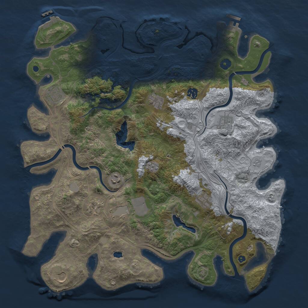 Rust Map: Procedural Map, Size: 4288, Seed: 100000, 16 Monuments