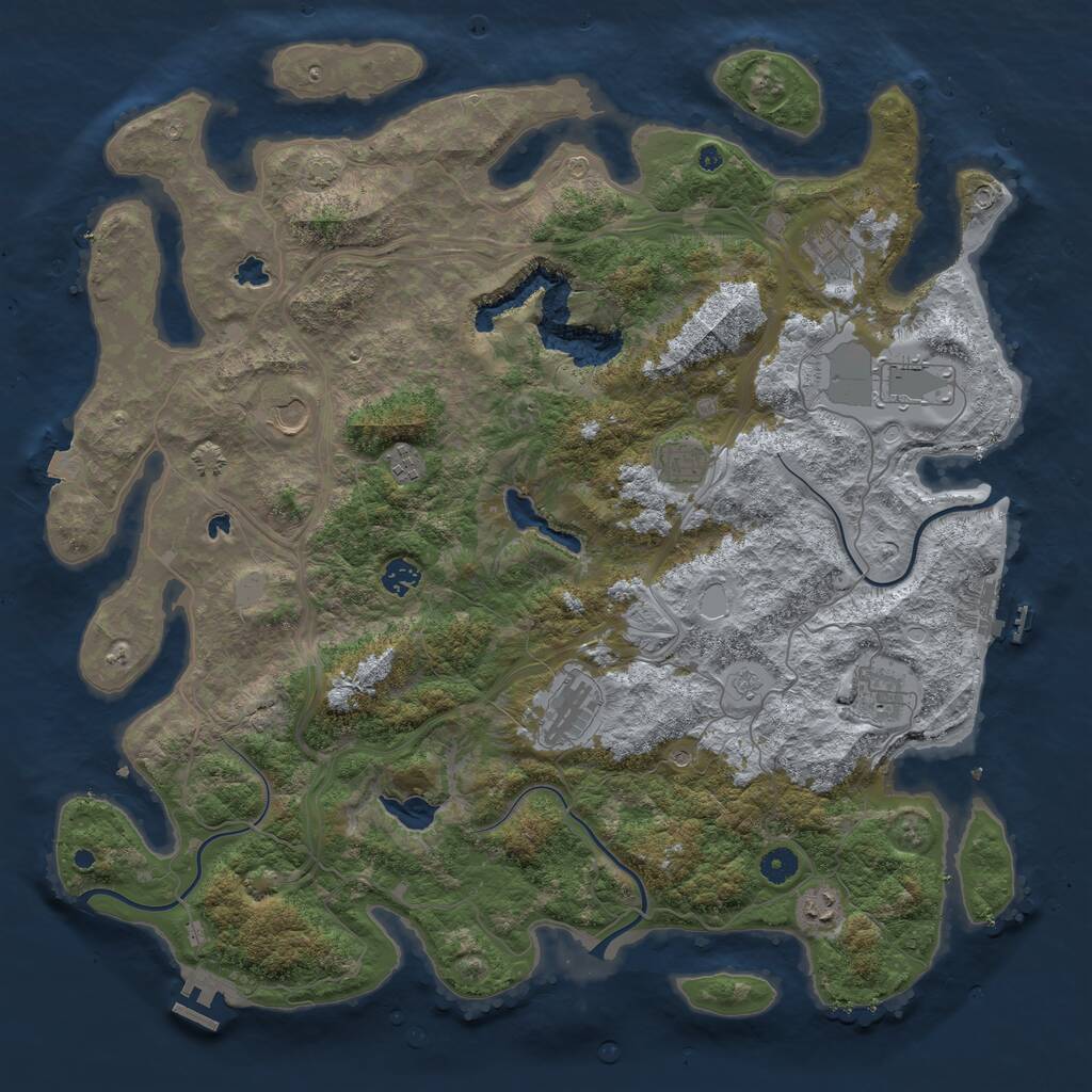 Rust Map: Procedural Map, Size: 4550, Seed: 50500, 15 Monuments