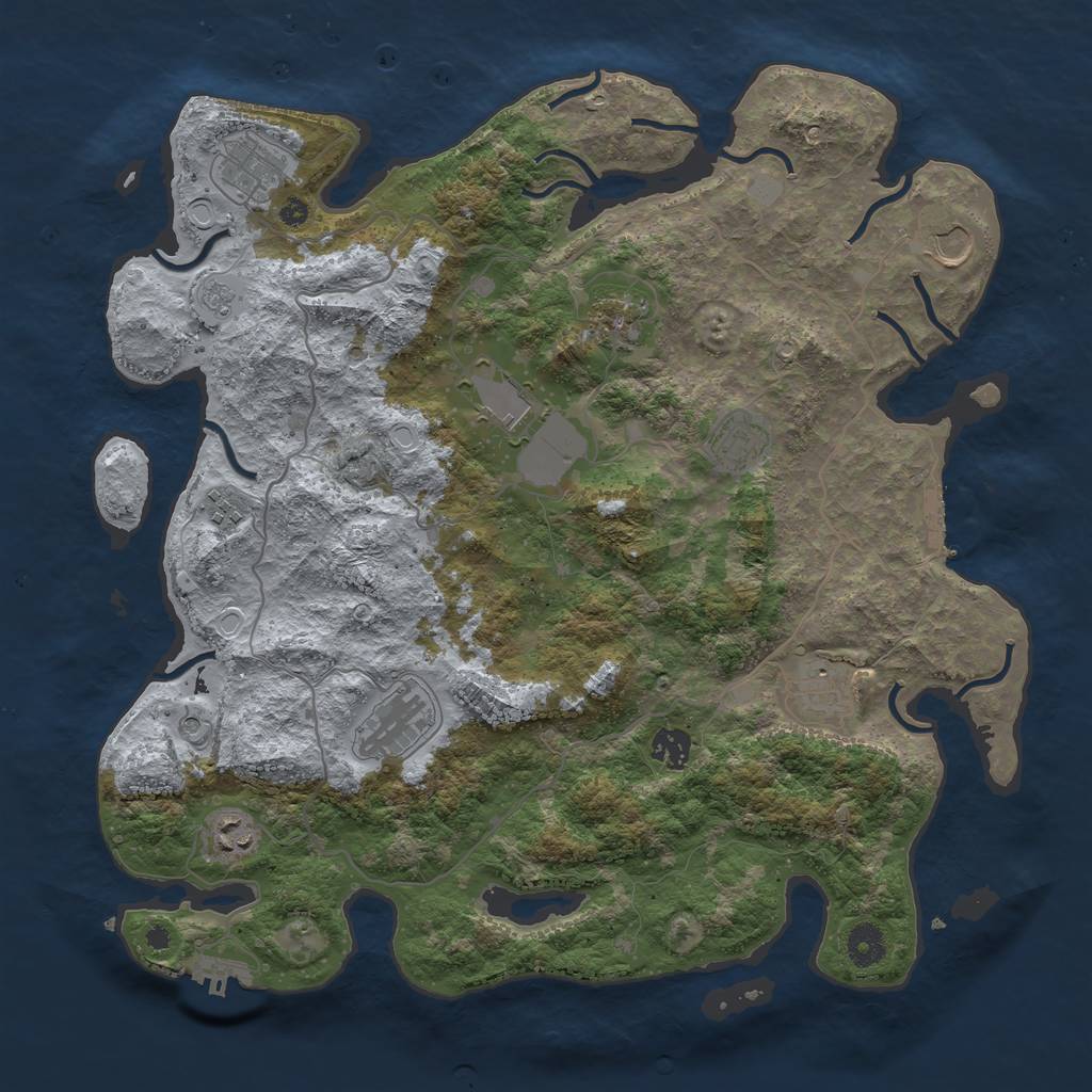 Rust Map: Procedural Map, Size: 4000, Seed: 1766926856, 17 Monuments
