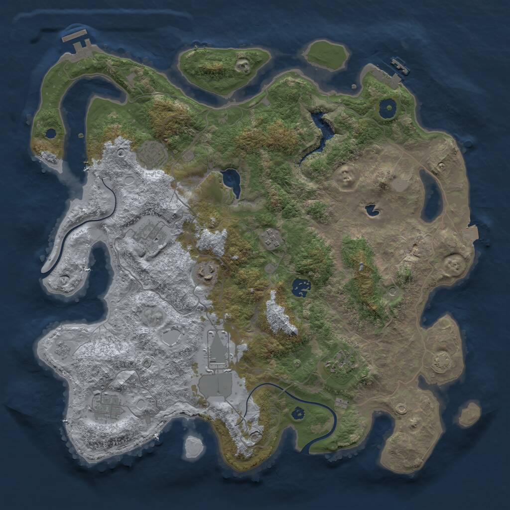 Rust Map: Procedural Map, Size: 4000, Seed: 15780, 14 Monuments