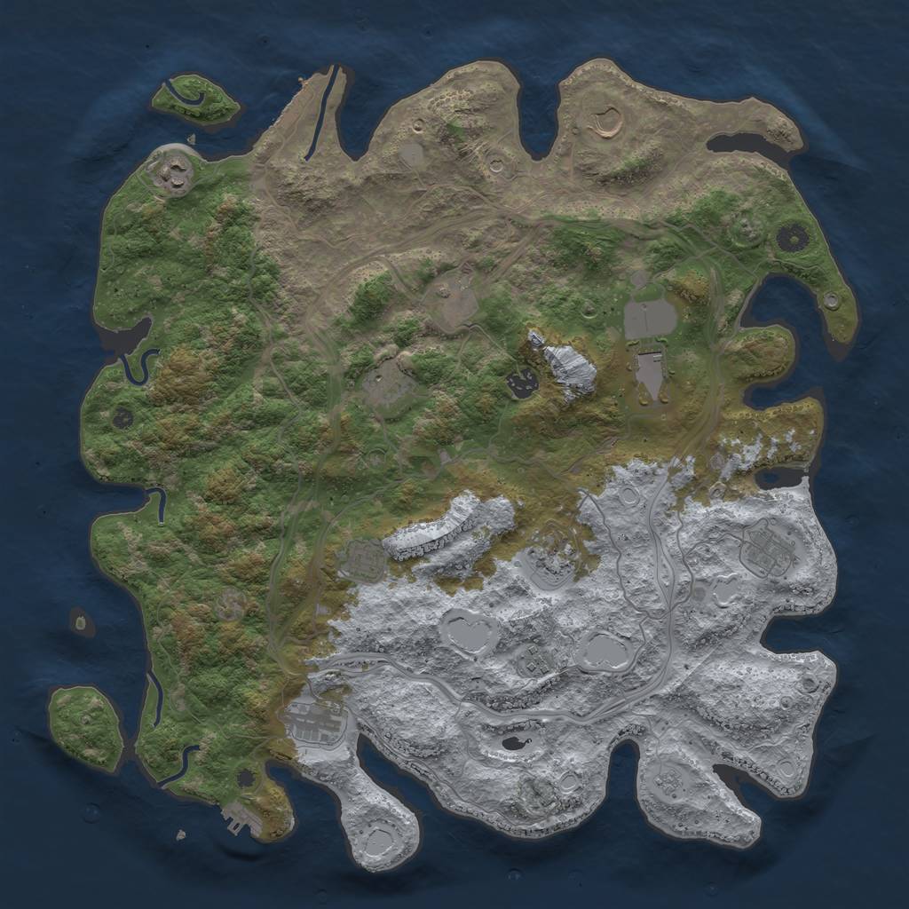 Rust Map: Procedural Map, Size: 4500, Seed: 597569, 18 Monuments