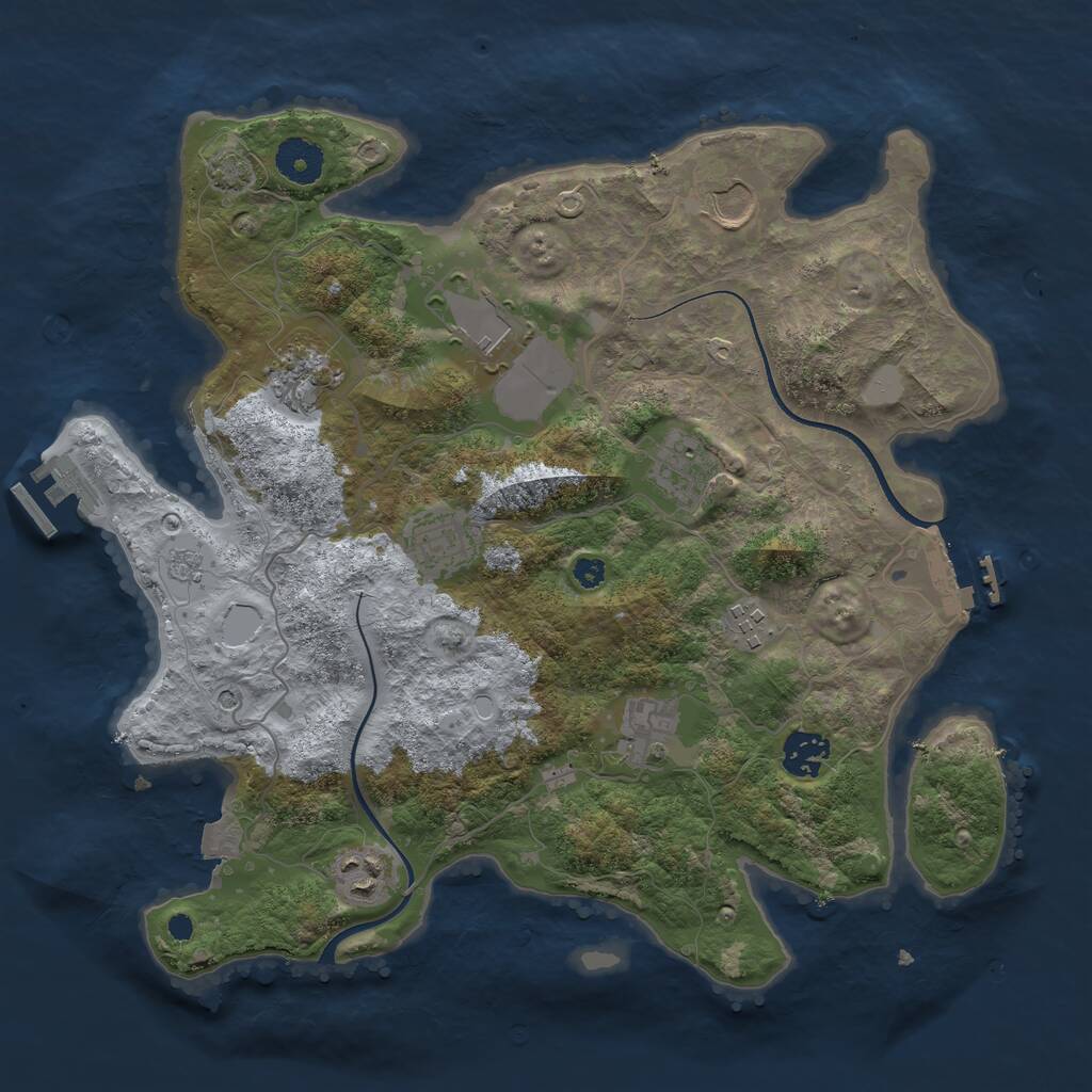 Rust Map: Procedural Map, Size: 3500, Seed: 435604016, 15 Monuments