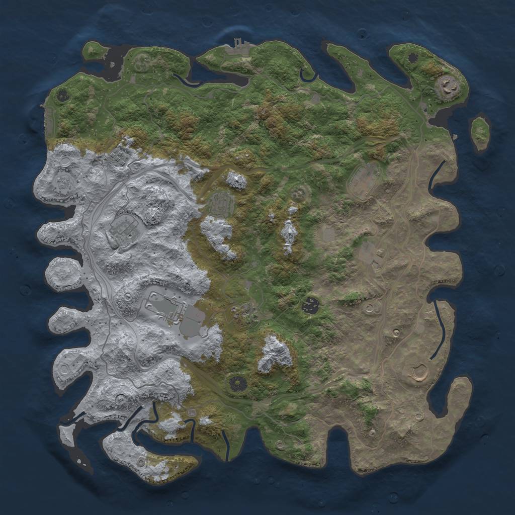 Rust Map: Procedural Map, Size: 4500, Seed: 19871, 17 Monuments