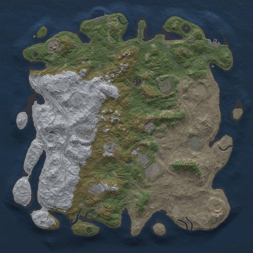 Rust Map: Procedural Map, Size: 4500, Seed: 8283, 17 Monuments