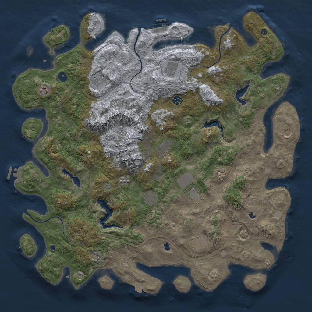 Rust Map: Procedural Map, Size: 5000, Seed: 639886796, 17 Monuments