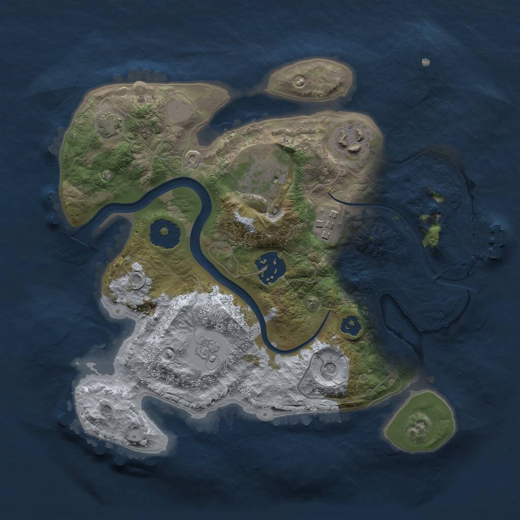 Rust Map: Procedural Map, Size: 2600, Seed: 222, 9 Monuments