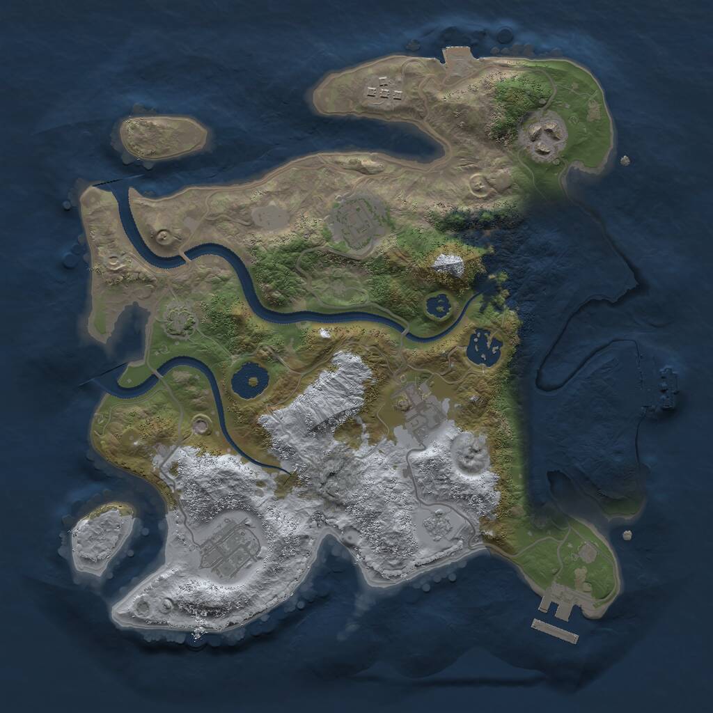 Rust Map: Procedural Map, Size: 3000, Seed: 516353062, 11 Monuments