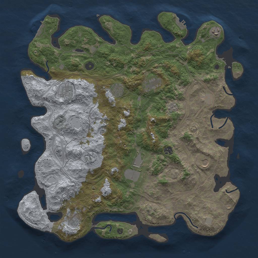 Rust Map: Procedural Map, Size: 4500, Seed: 182241, 18 Monuments