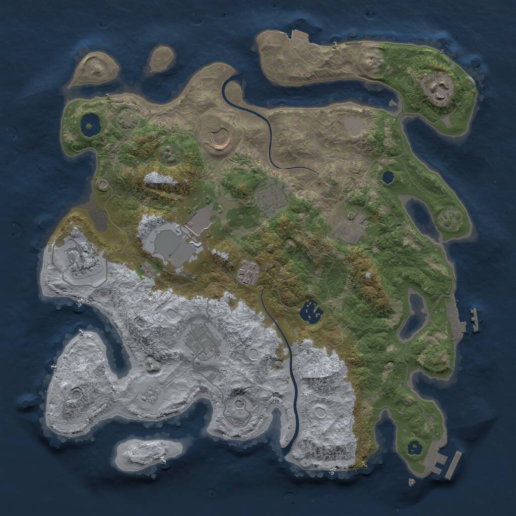 Rust Map: Procedural Map, Size: 3500, Seed: 56414, 15 Monuments