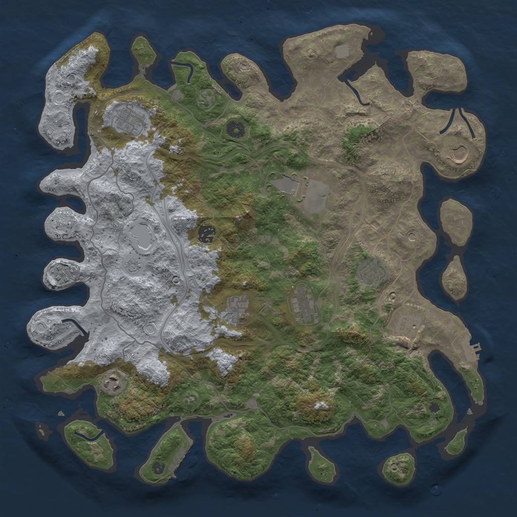 Rust Map: Procedural Map, Size: 4250, Seed: 1425260606, 17 Monuments
