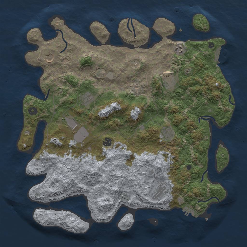 Rust Map: Procedural Map, Size: 4200, Seed: 1566, 16 Monuments