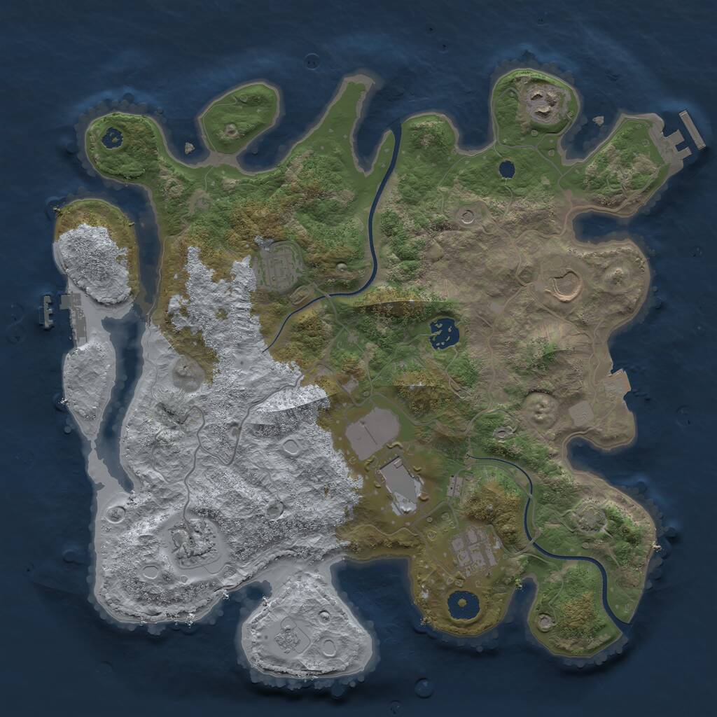Rust Map: Procedural Map, Size: 3500, Seed: 2735498, 13 Monuments
