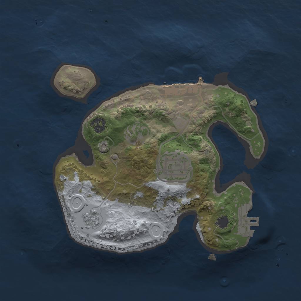 Rust Map: Procedural Map, Size: 2000, Seed: 255156527, 7 Monuments