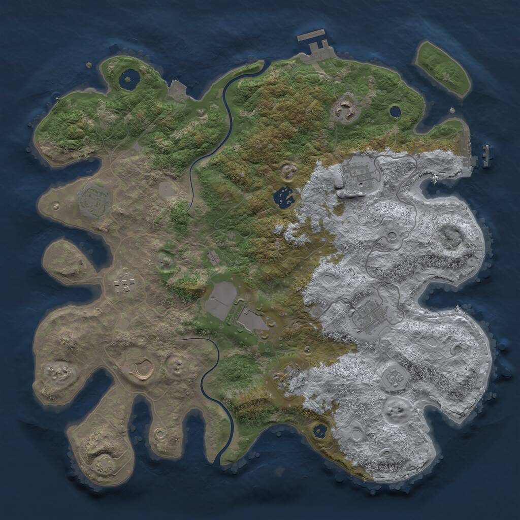 Rust Map: Procedural Map, Size: 3750, Seed: 8191167, 15 Monuments