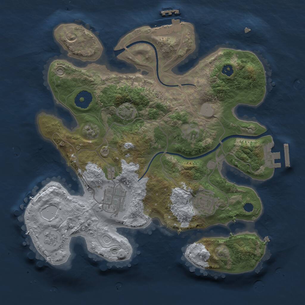 Rust Map: Procedural Map, Size: 2650, Seed: 53417, 7 Monuments