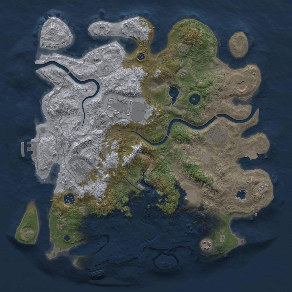 Rust Map: Procedural Map, Size: 4000, Seed: 20223, 14 Monuments
