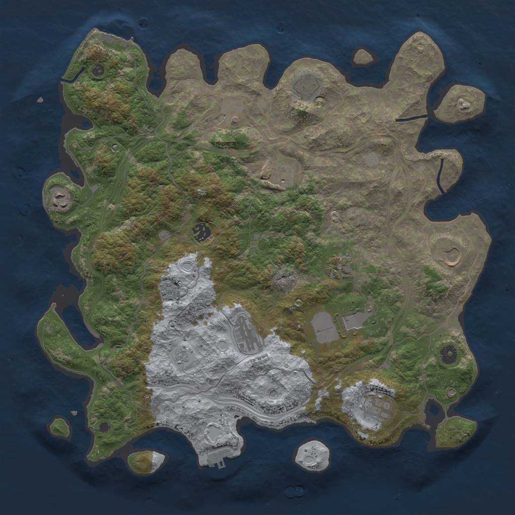 Rust Map: Procedural Map, Size: 4250, Seed: 1507676141, 18 Monuments